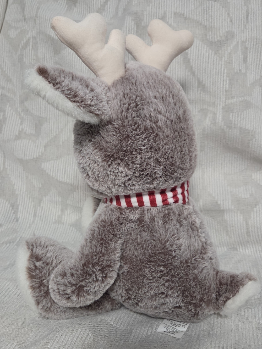 Sleigh Hill Trading Co. Reindeer Plush Stuffed Animal Gray Red Scarf w Tag Decor - Picture 5 of 10